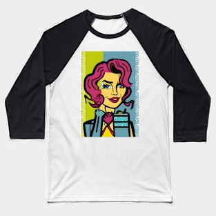 Pop art girl Baseball T-Shirt